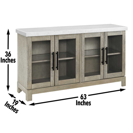 Carena White Marble Top Sideboard with Touch Lighting from Steve Silver - Luna Furniture