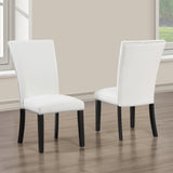 Artemis White Rectangle Marble Top 9-Piece Dining Set with White Vegan Leather Chairs from Steve Silver - Luna Furniture