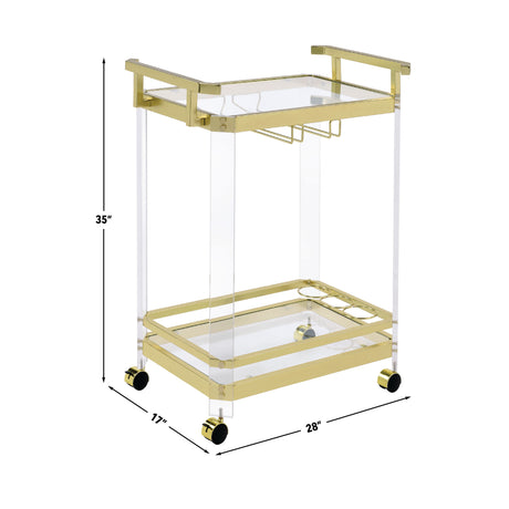 Aerin Server Cart, Gold from Steve Silver - Luna Furniture