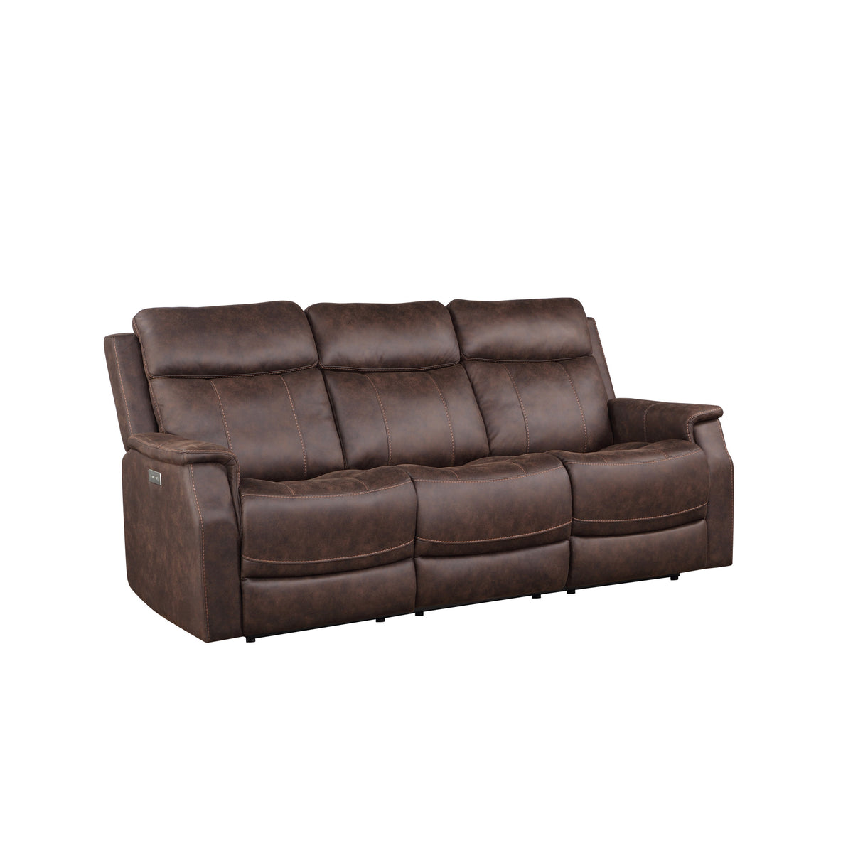 Valencia Walnut Dual-Power Reclining Sofa from Steve Silver - Luna Furniture