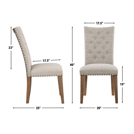 Riverdale Driftwood/Oatmeal Upholstered Side Chair, Set of 2 from Steve Silver - Luna Furniture