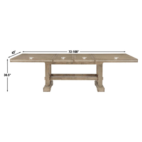 Napa 108-inch Dining Table with 2/18-inch Leaves, Sand from Steve Silver - Luna Furniture