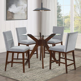 Zen 5-Piece Counter Set with Gray Velvet Counter Chairs from Steve Silver - Luna Furniture