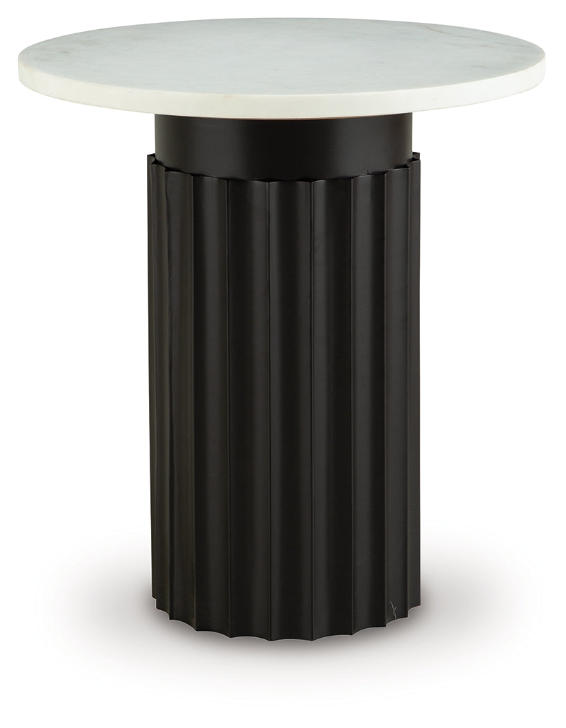 Wainstone Black/White Accent Table from Ashley - Luna Furniture