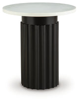 Wainstone Black/White Accent Table from Ashley - Luna Furniture