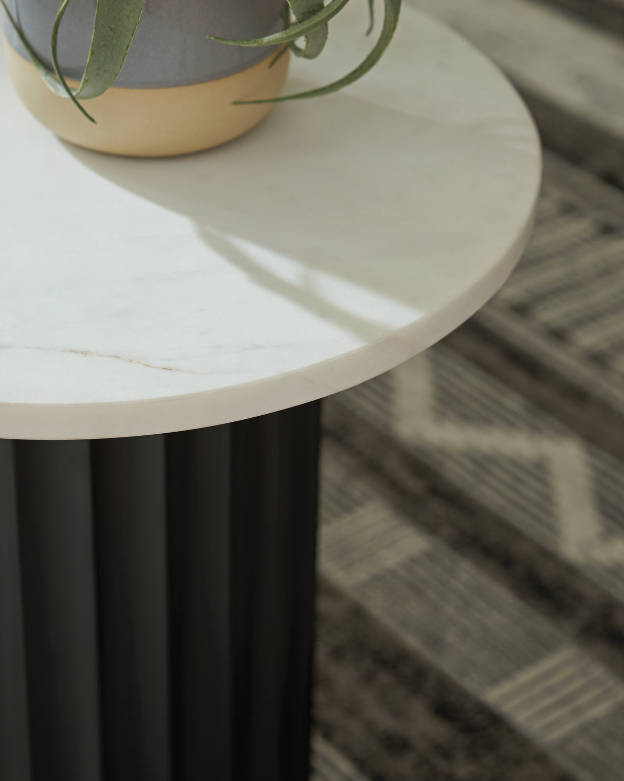 Wainstone Black/White Accent Table from Ashley - Luna Furniture