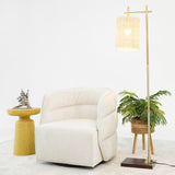 Walden Cream Velvet Swivel Chair from Ashcroft Furniture - Luna Furniture
