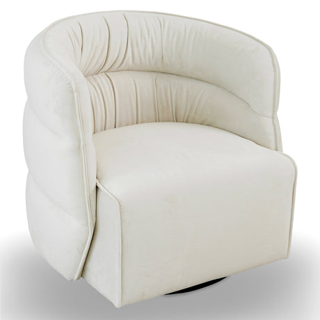 Walden Cream Velvet Swivel Chair from Midinmod - Luna Furniture
