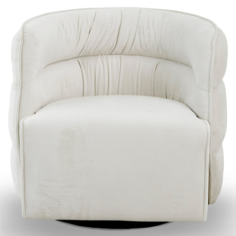 Walden Cream Velvet Swivel Chair from Midinmod - Luna Furniture