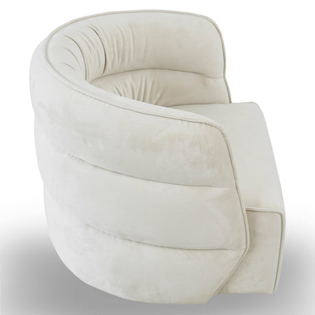 Walden Cream Velvet Swivel Chair from Midinmod - Luna Furniture