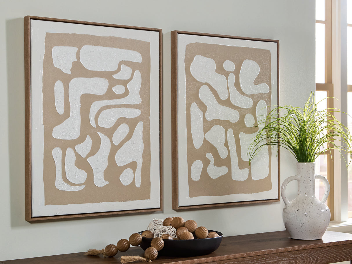 Waldett Beige/White Wall Art (Set of 2) from Ashley Furniture - Luna Furniture