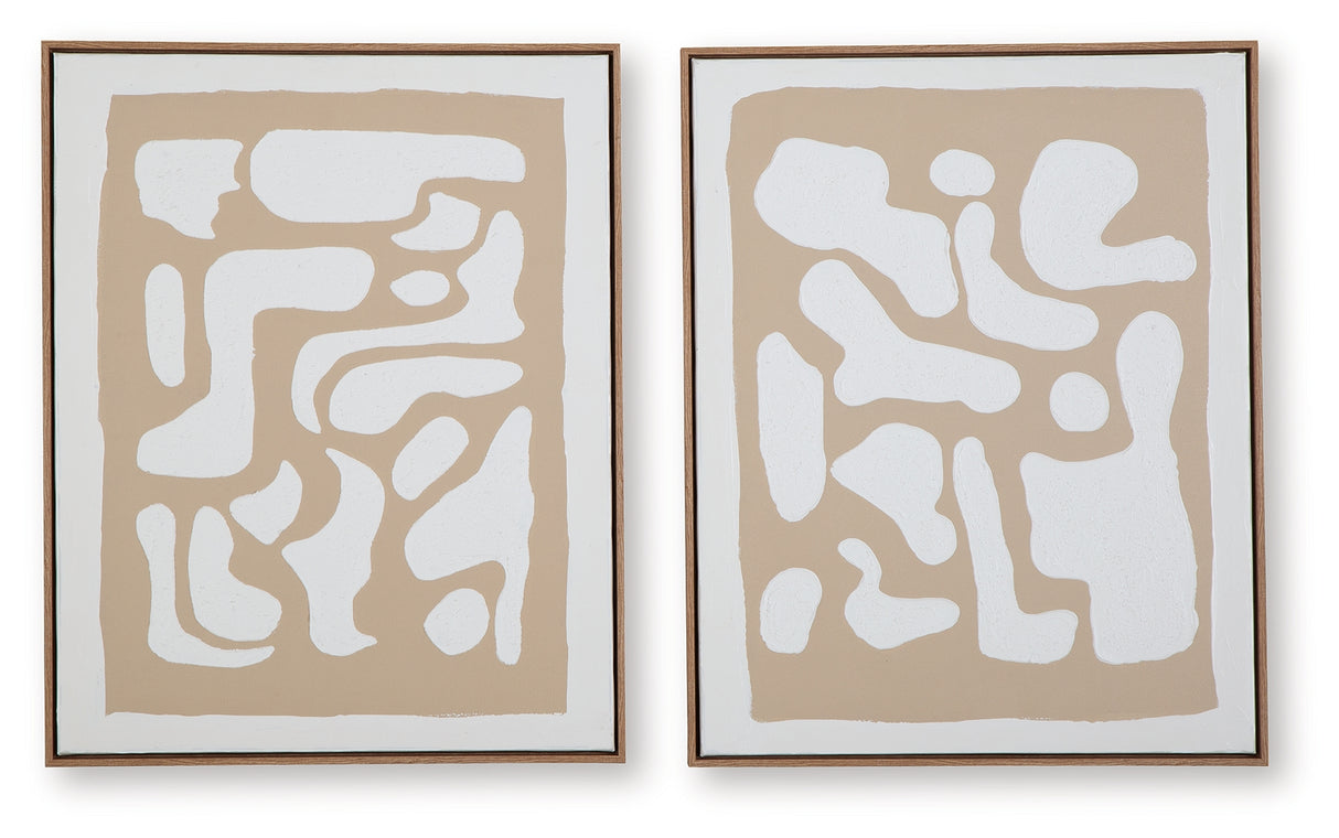 Waldett Beige/White Wall Art (Set of 2) from Ashley Furniture - Luna Furniture