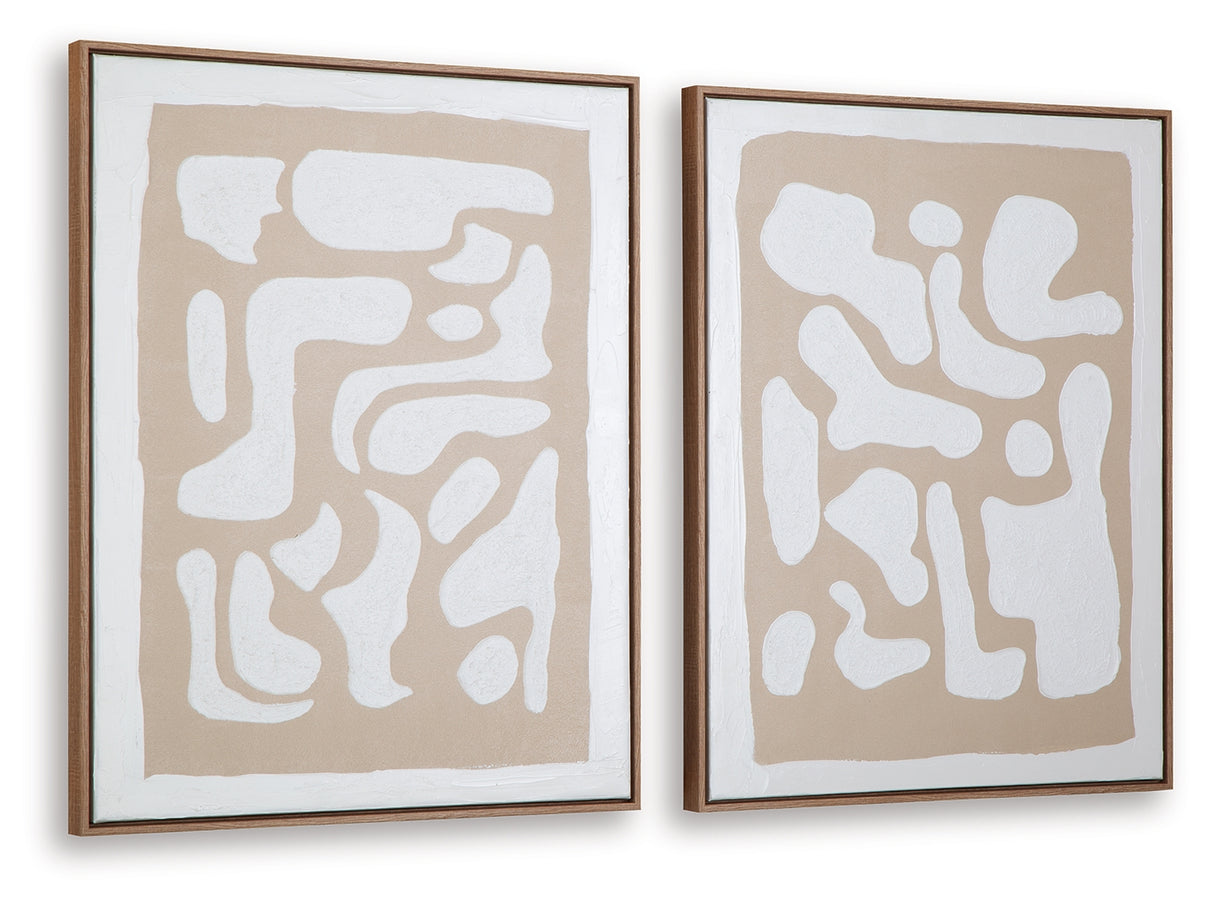 Waldett Beige/White Wall Art (Set of 2) from Ashley Furniture - Luna Furniture