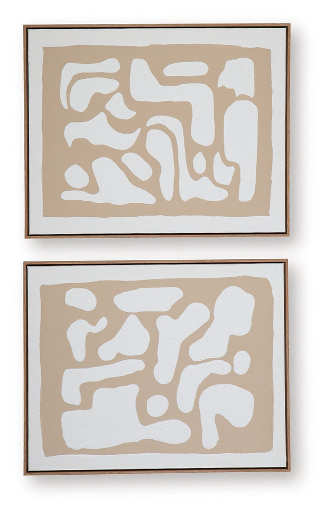 Waldett Beige/White Wall Art (Set of 2) from Ashley Furniture - Luna Furniture