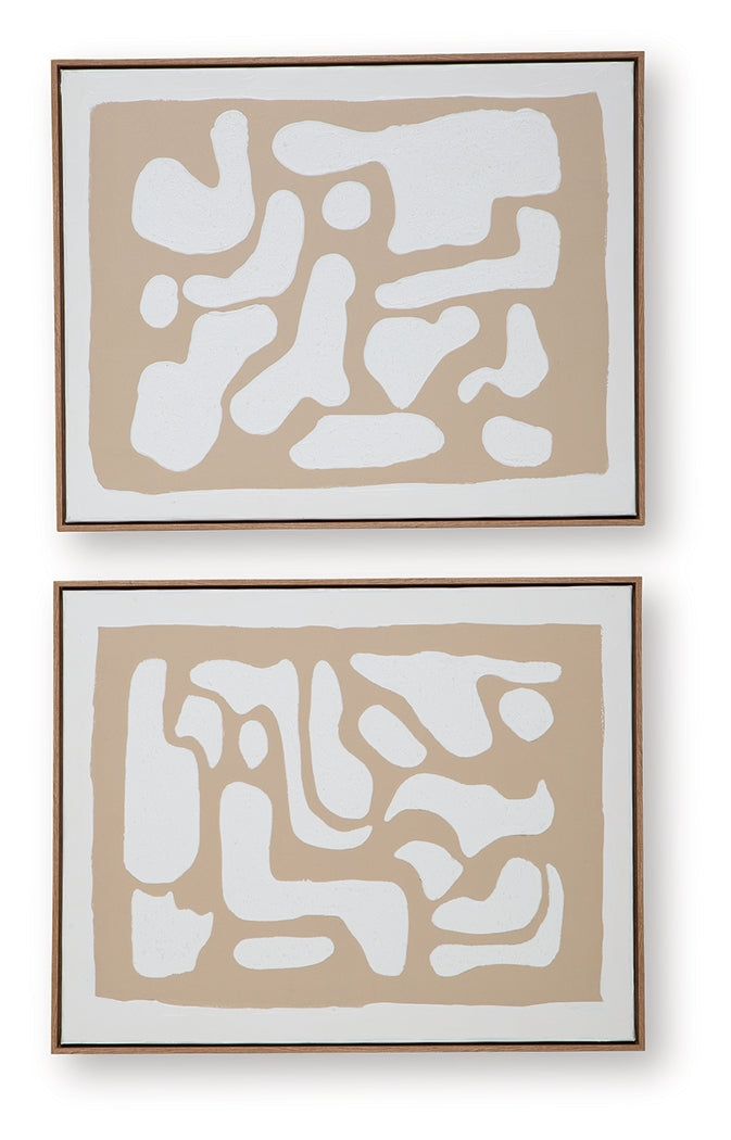 Waldett Beige/White Wall Art (Set of 2) from Ashley Furniture - Luna Furniture