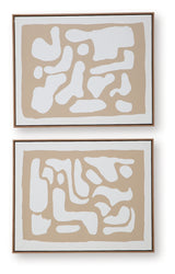 Waldett Beige/White Wall Art (Set of 2) from Ashley Furniture - Luna Furniture
