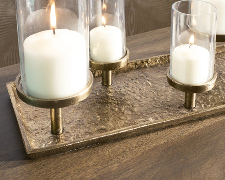 Wallmond Antique Brass Finish Candle Holder from Ashley - Luna Furniture