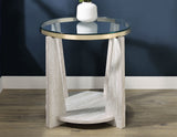 Wanda Round Glass Top End Table from Steve Silver - Luna Furniture
