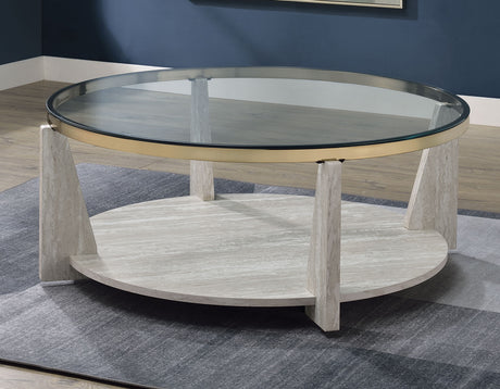 Wanda 3-Piece Glass Top Table Set (Castered Coffee Table & 2 End Tables) from Steve Silver - Luna Furniture