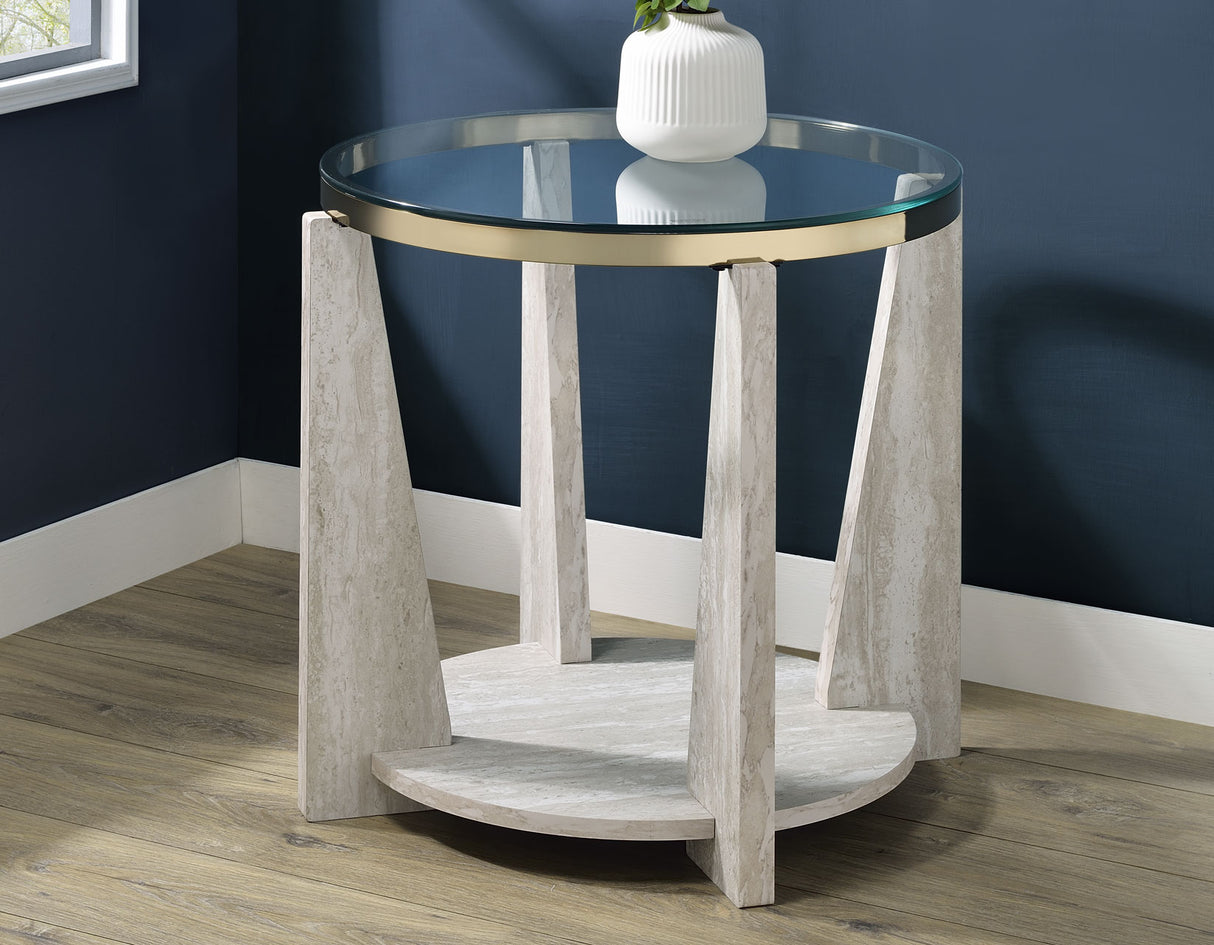 Wanda 3-Piece Glass Top Table Set (Castered Coffee Table & 2 End Tables) from Steve Silver - Luna Furniture