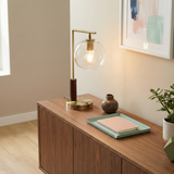 Wander Right Angle Glass Table Lamp - Bronze from Ashcroft Furniture - Luna Furniture