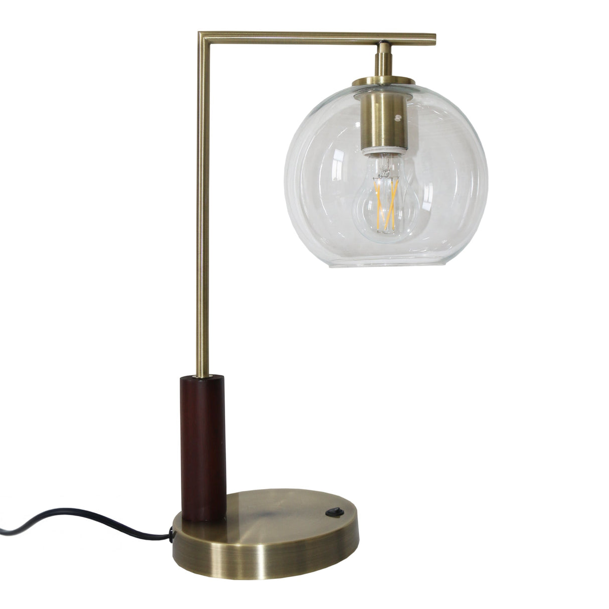 Wander Right Angle Glass Table Lamp - Bronze from Ashcroft Furniture - Luna Furniture