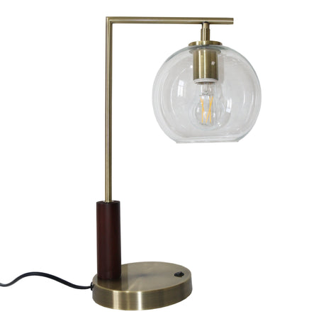 Wander Right Angle Glass Table Lamp - Bronze from Ashcroft Furniture - Luna Furniture