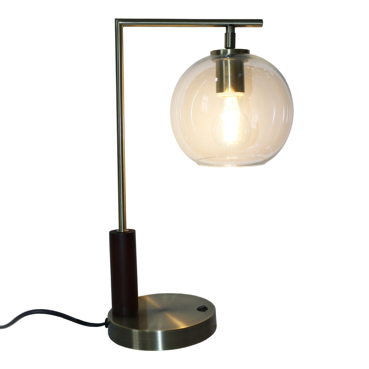Wander Right Angle Glass Table Lamp - Bronze from Ashcroft Furniture - Luna Furniture