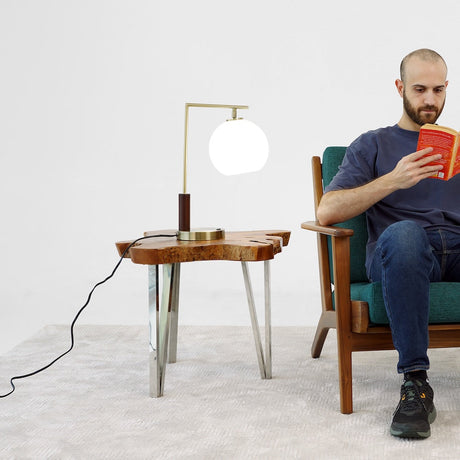 Wander Right Angle Glass Table Lamp - Bronze from Ashcroft Furniture - Luna Furniture