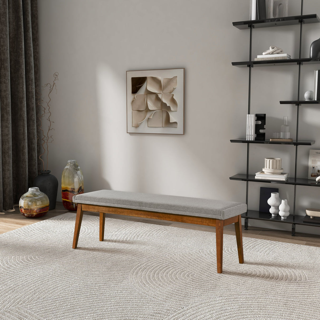 Warren Ash Gray Bench from Midinmod - Luna Furniture
