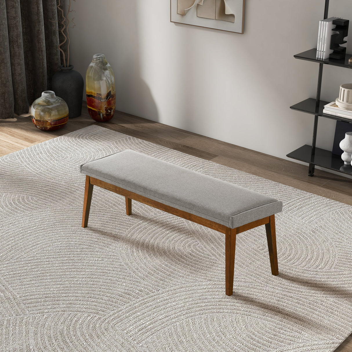 Warren Ash Gray Bench from Midinmod - Luna Furniture