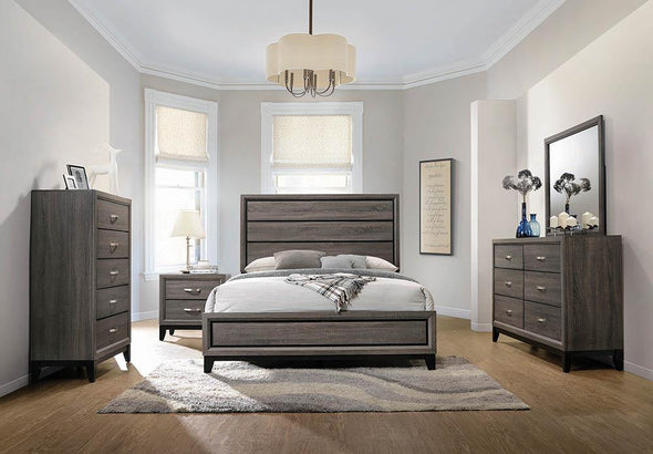 Watson Gray Oak/Black Panel Bedroom Set