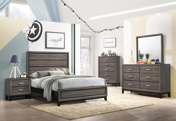Watson Gray Oak/Black Panel Youth Bedroom Set