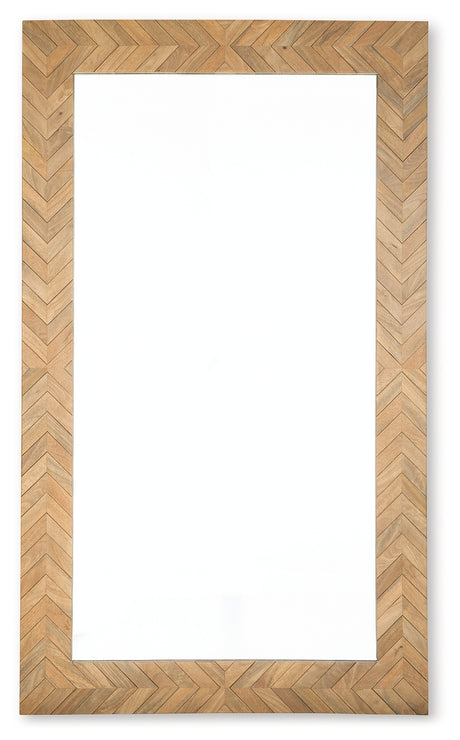 Waylane Brown Floor Mirror from Ashley - Luna Furniture