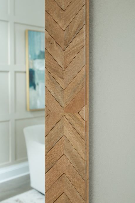 Waylane Brown Floor Mirror from Ashley - Luna Furniture