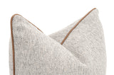 The Not So Basic 22" Essential Pillow in Howell Natural, Whiskey Brown Top Grain Leather Piping, Set of 2 from Essentials For Living - Luna Furniture