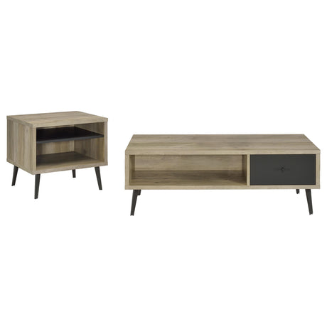 Welsh Distressed Pine 2-Piece Coffee and End Table Set from Coaster - Luna Furniture