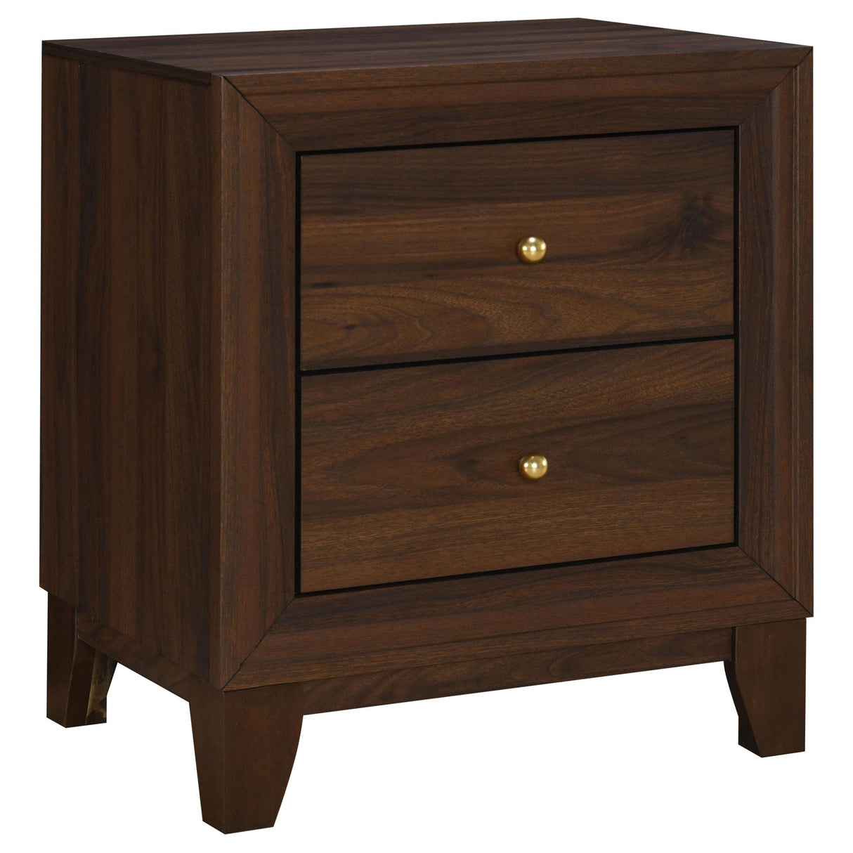 Welsley Walnut 2-Drawer Nightstand Bedside Table from Coaster - Luna Furniture