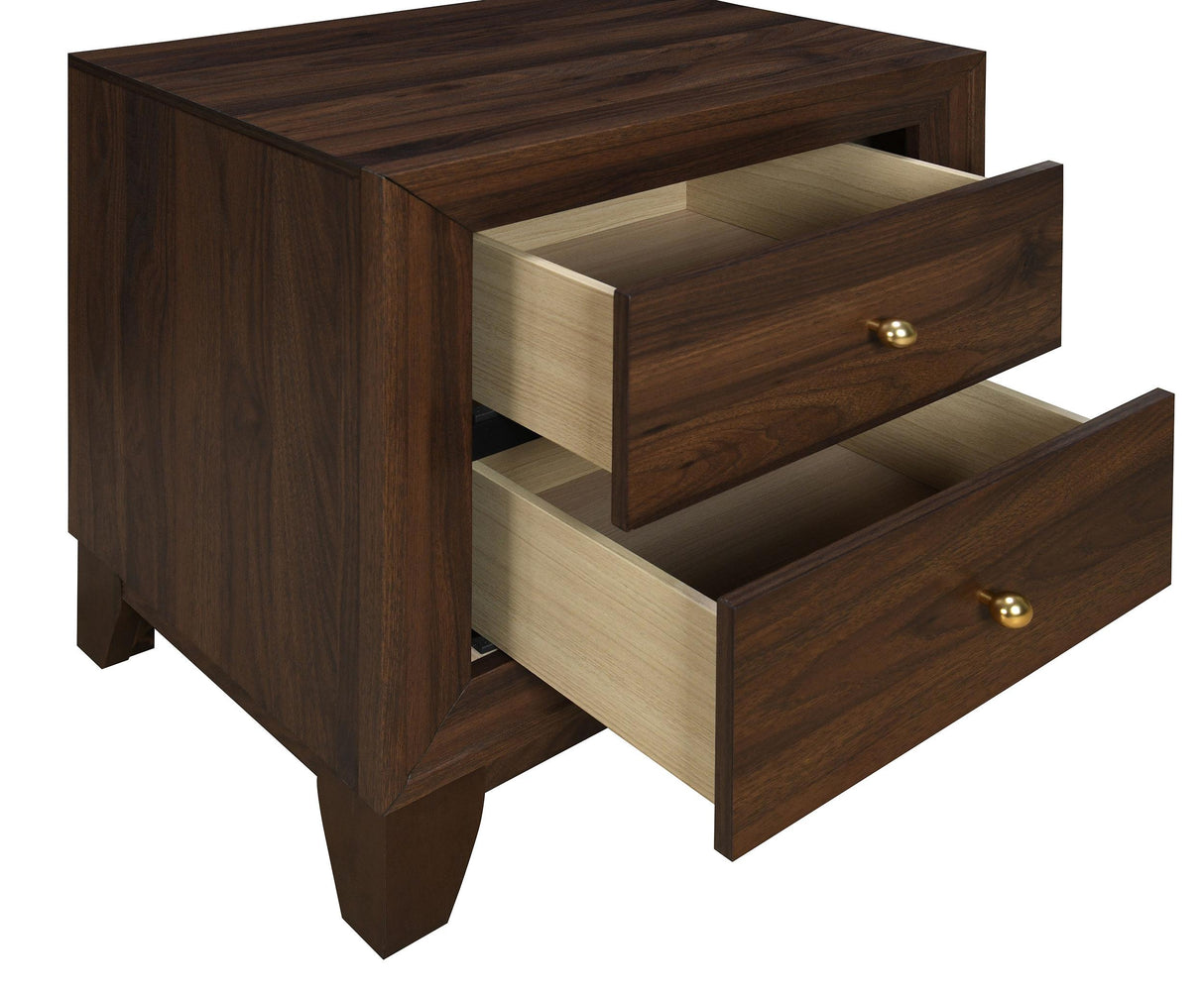 Welsley Walnut 2-Drawer Nightstand Bedside Table from Coaster - Luna Furniture