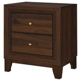 Welsley Walnut 2-Drawer Nightstand Bedside Table from Coaster - Luna Furniture