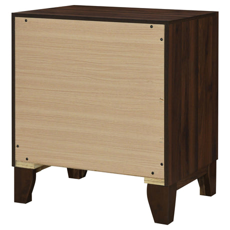 Welsley Walnut 2-Drawer Nightstand Bedside Table from Coaster - Luna Furniture