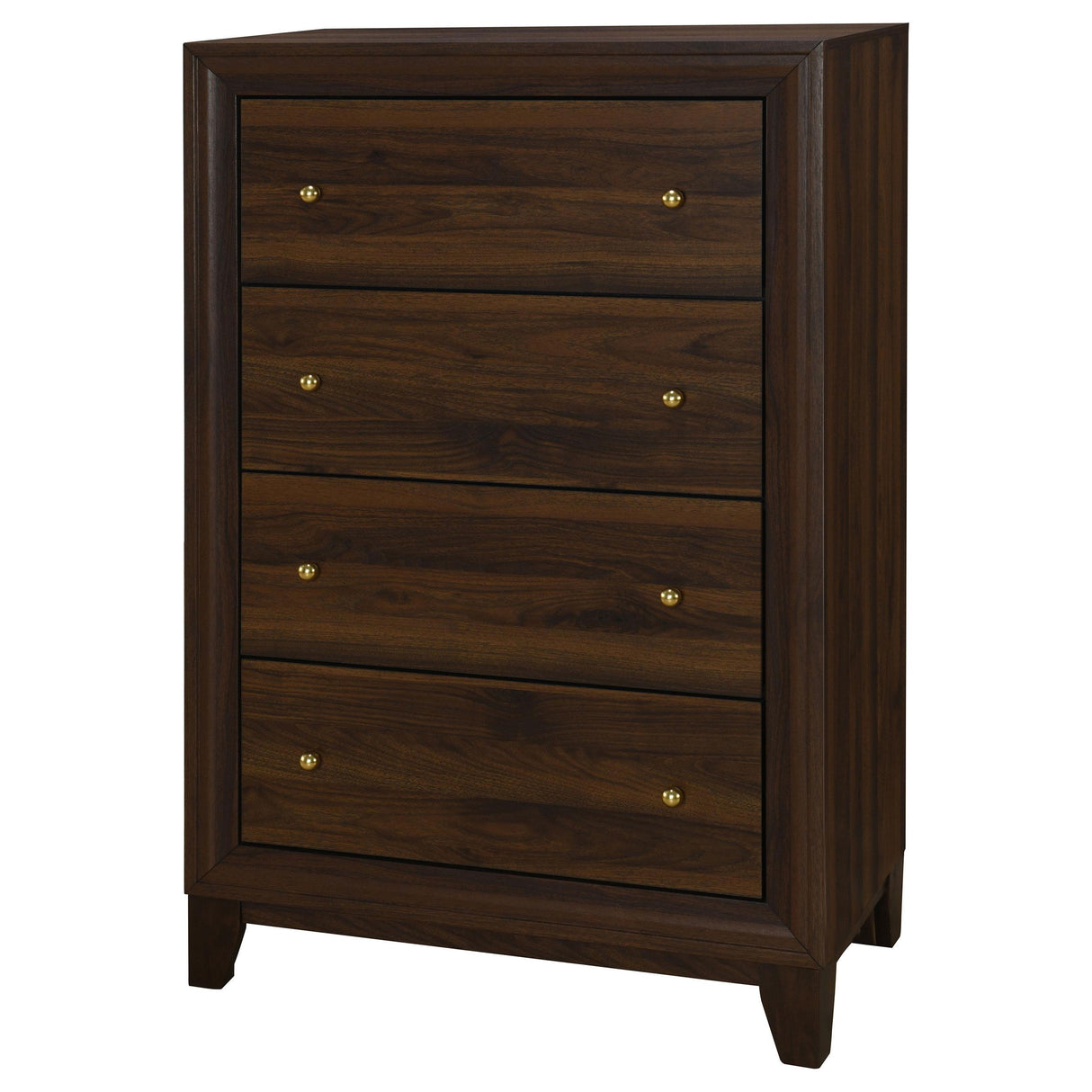 Welsley Walnut 4-Drawer Chest from Coaster - Luna Furniture