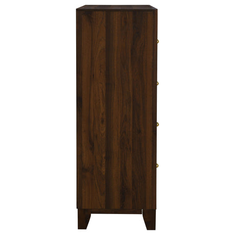 Welsley Walnut 4-Drawer Chest from Coaster - Luna Furniture
