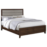 Welsley Walnut 50-inch Upholstered Queen Bed from Coaster - Luna Furniture