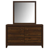 Welsley Walnut 6-Drawer Dresser and Mirror from Coaster - Luna Furniture