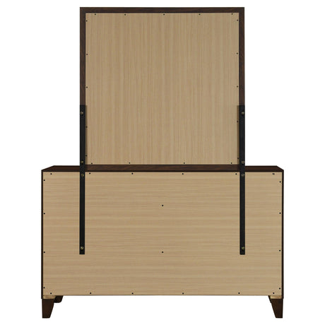 Welsley Walnut 6-Drawer Dresser and Mirror from Coaster - Luna Furniture