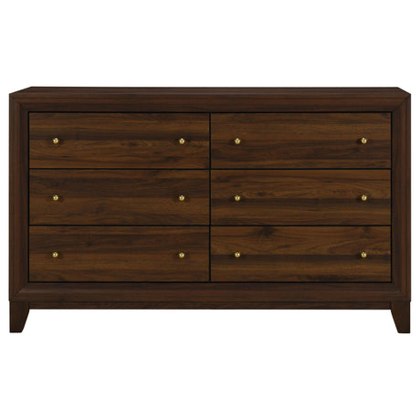 Welsley Walnut 6-Drawer Dresser Cabinet from Coaster - Luna Furniture