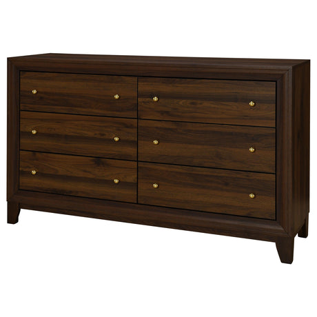 Welsley Walnut 6-Drawer Dresser Cabinet from Coaster - Luna Furniture