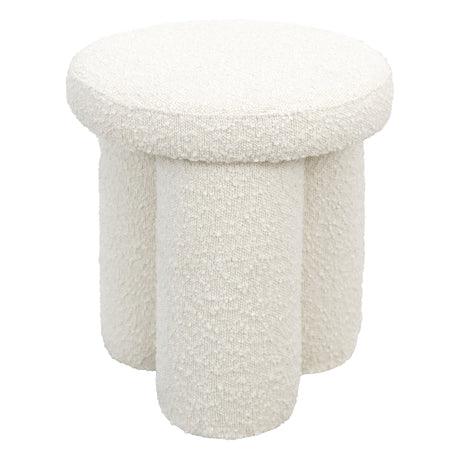 Wesley Ivory Boucle Stool from Ashcroft Furniture - Luna Furniture