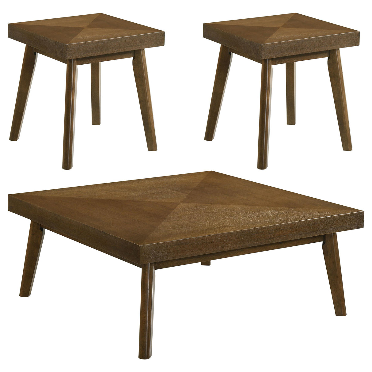Westerly Walnut 3-Piece Square Coffee and End Table Set from Coaster - Luna Furniture